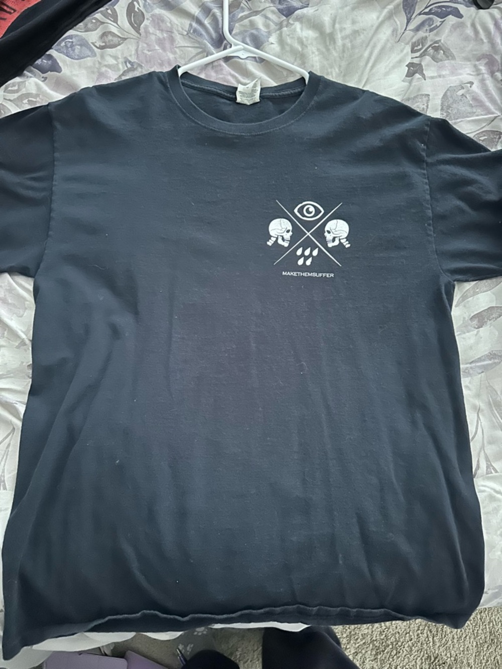 Black Make Them Suffer Graphic Crewneck T-Shirt